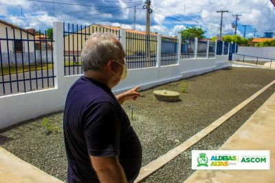 Prefeito visita construção de quadra poliesportiva em Aldeias Altas	