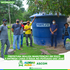 Prefeitura realiza manutenção em poço e entrega caixa d’água no povoado São José