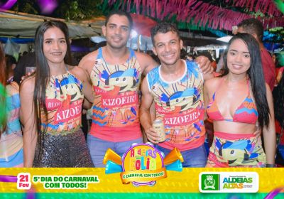 Encerramento do carnaval com todos reúne grande número de foliões em Aldeias Altas